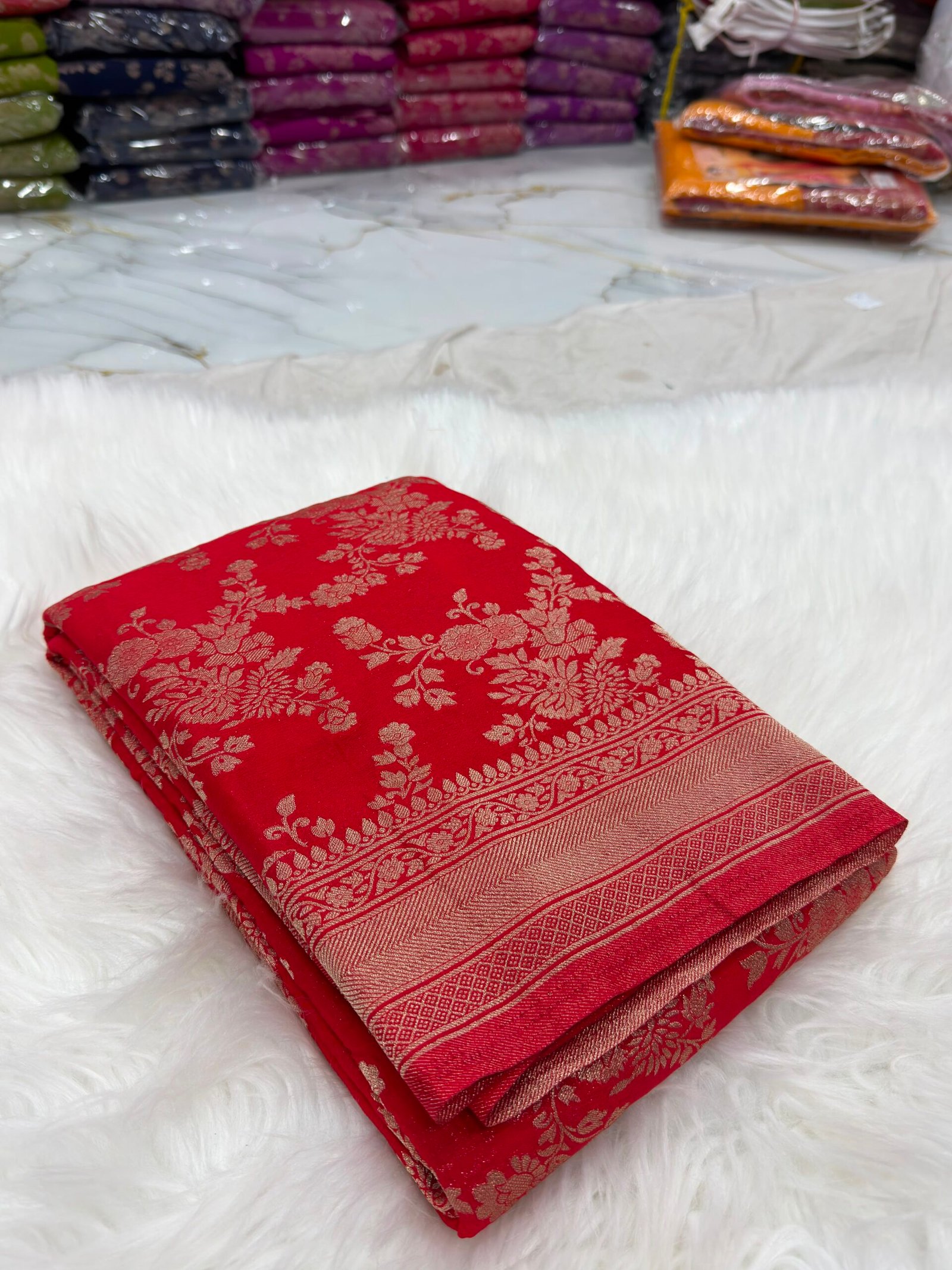 Crush Georgette saree