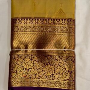 Semi Kanchipuram with contrast border