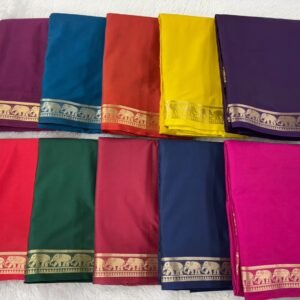 Special Elephant print Crepe small border saree