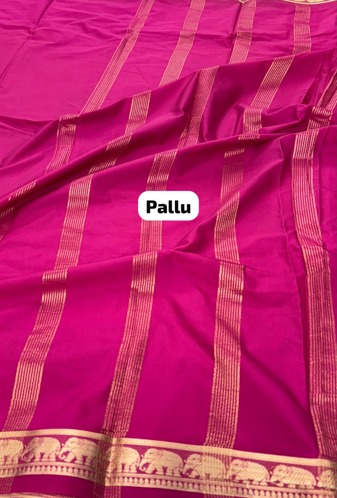 Special Elephant print Crepe small border saree - Image 2