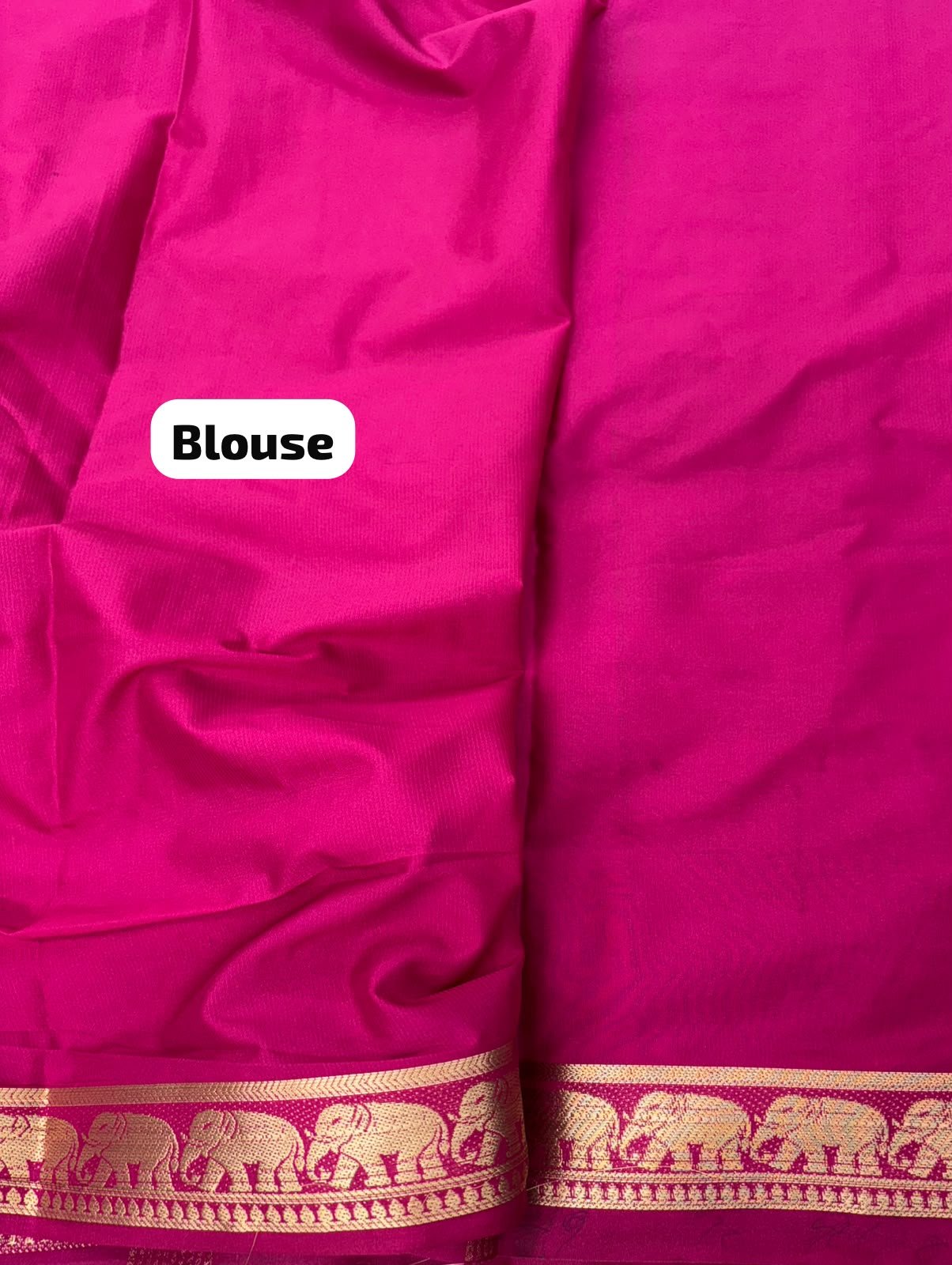 Special Elephant print Crepe small border saree - Image 3
