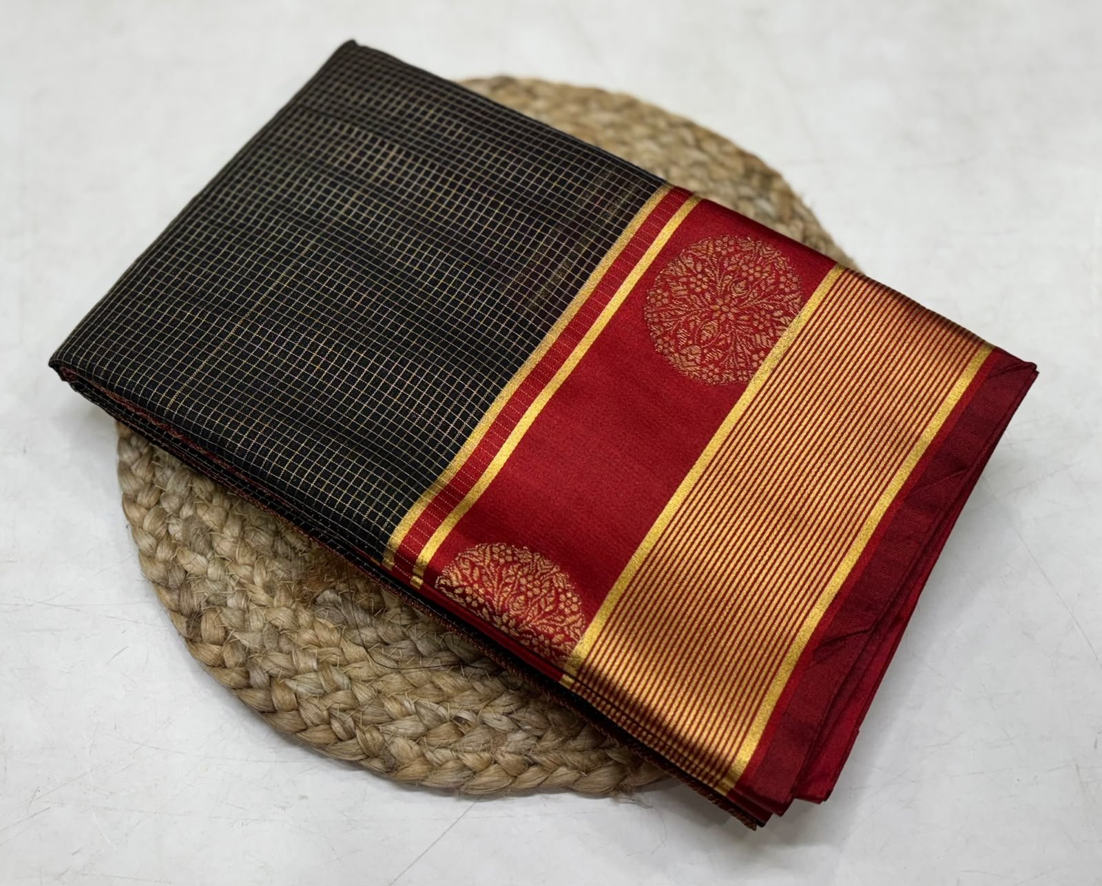 Black Silk Saree - Image 6