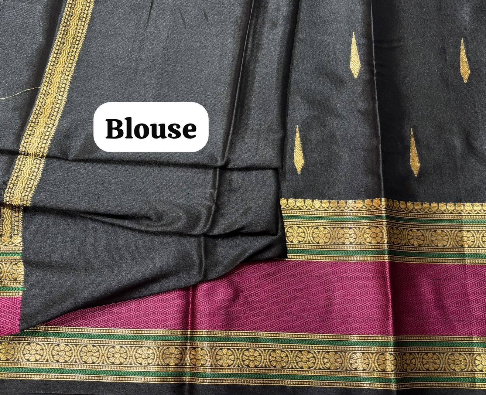 Black Silk Saree - Image 2