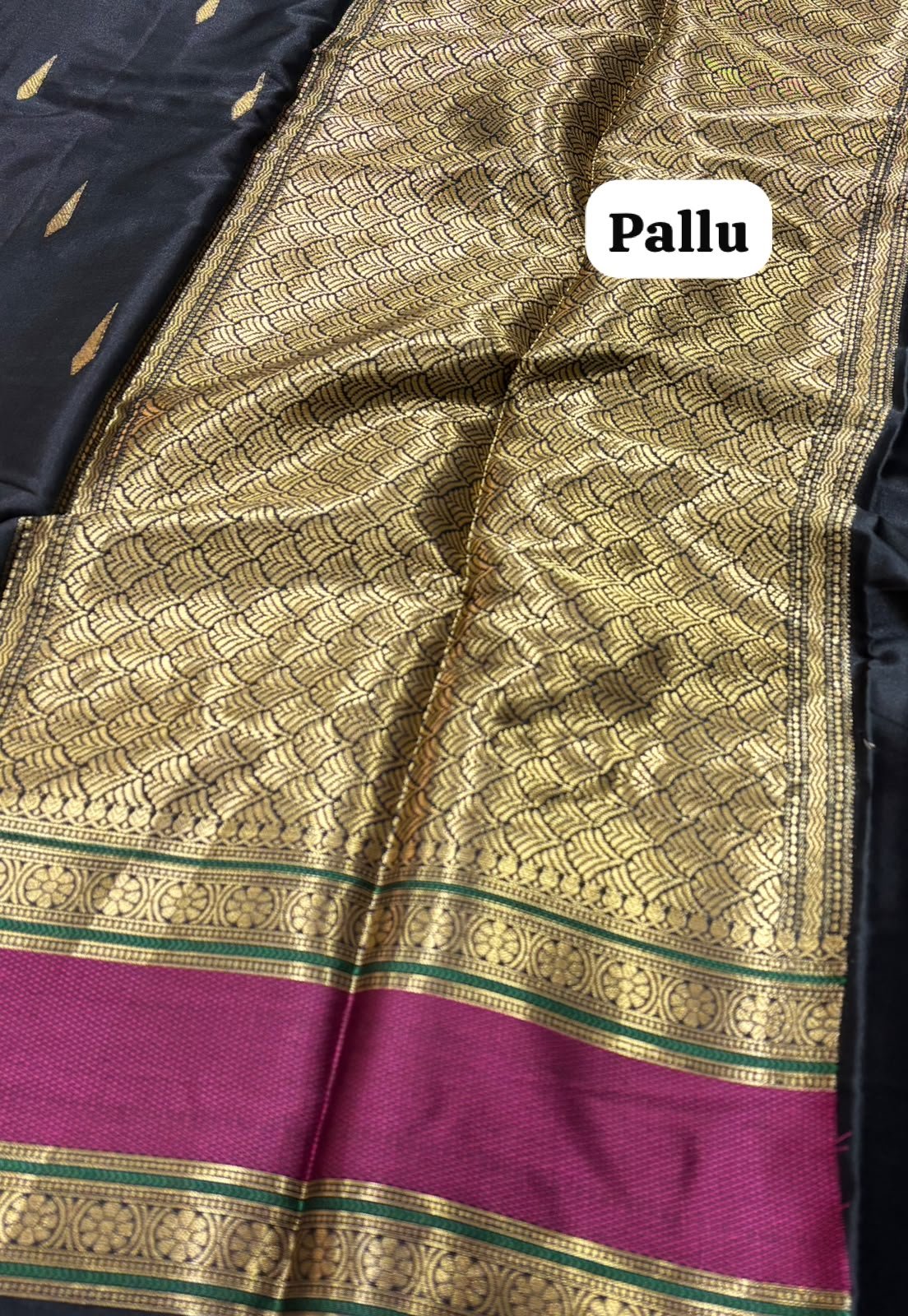 Black Silk Saree - Image 3
