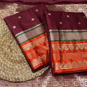 Maroon silk saree