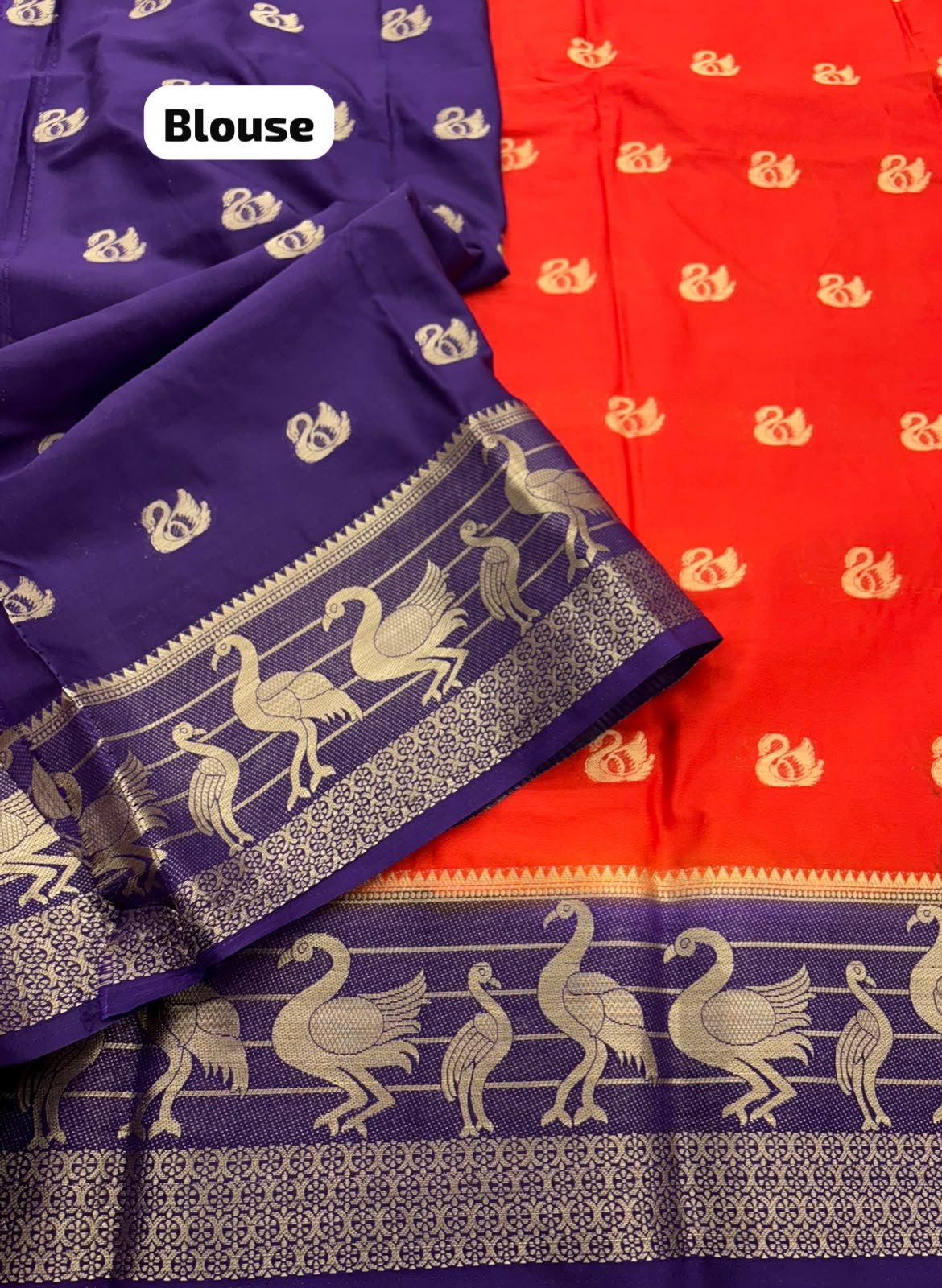 South Indian Silk Crepe Saree - Image 3