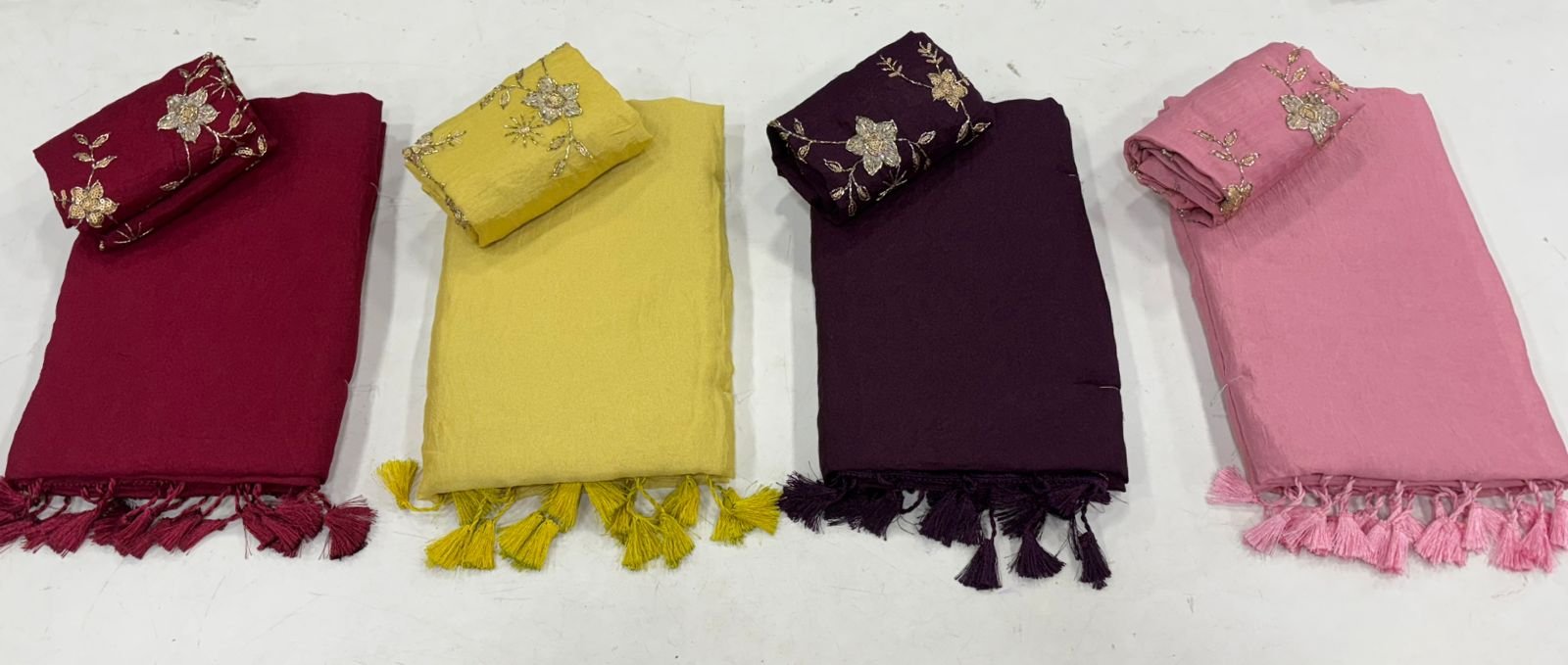 Crush Georgette with work and blouse - Image 4
