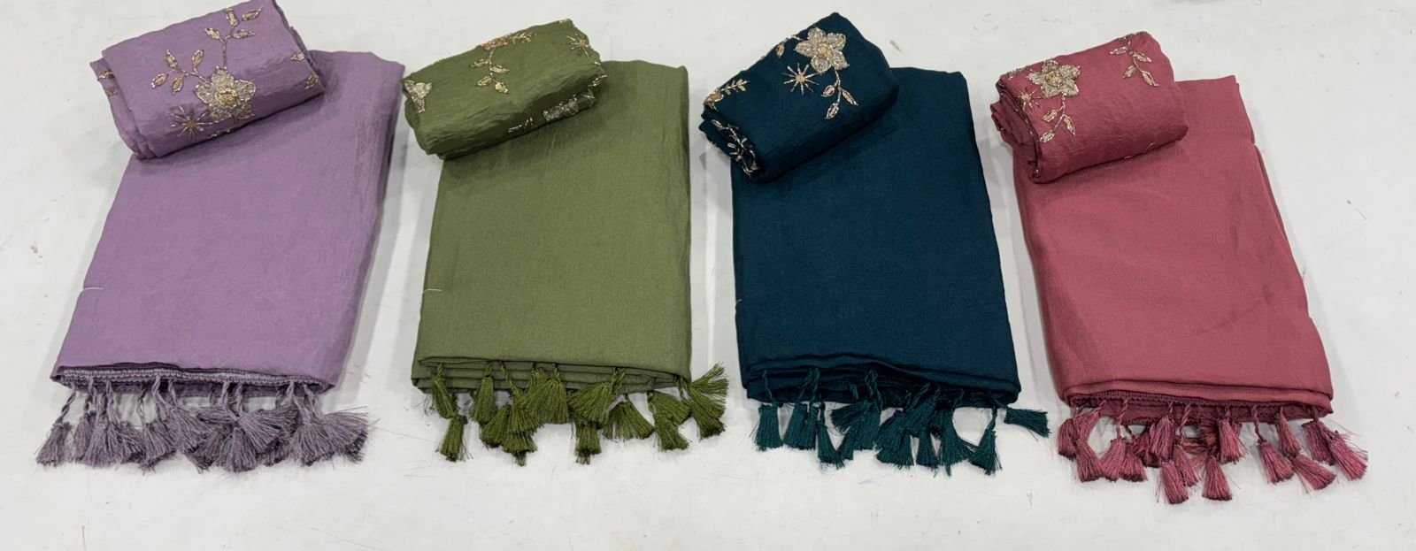 Crush Georgette with work and blouse
