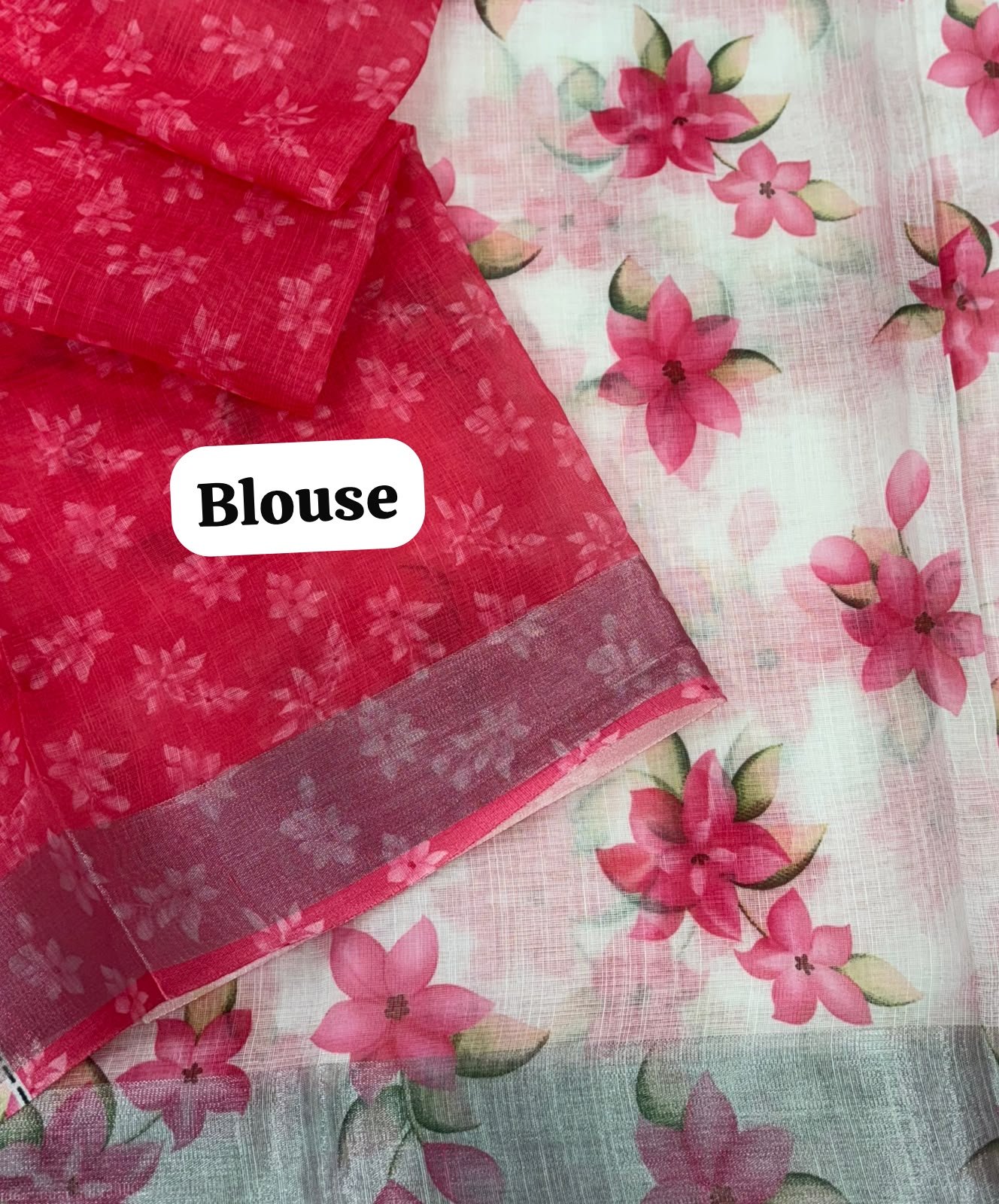 Cotton Linen Saree - Image 2